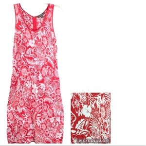Tommy Bahama Pinky Coral Sleeveless Sweater Dress hook & eye ZIP back Sz Medium